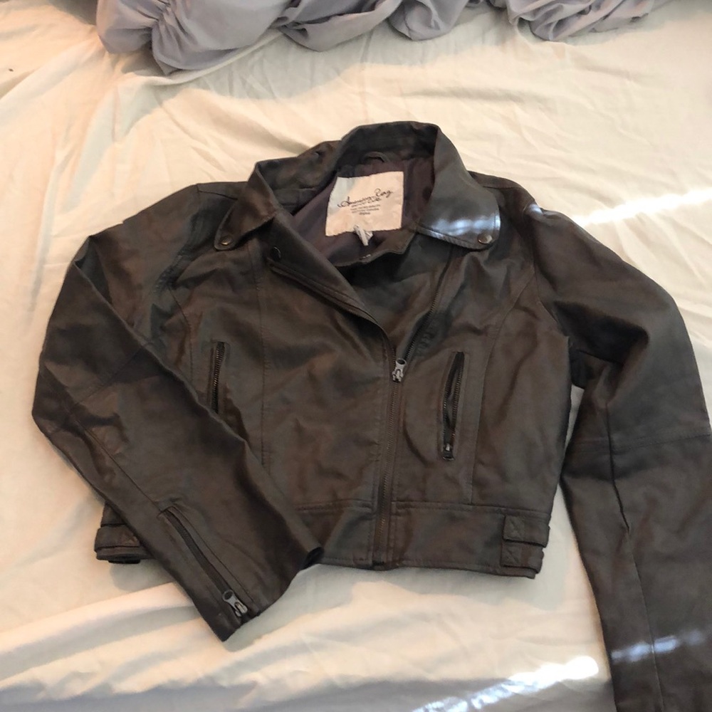 Grey leather jacket